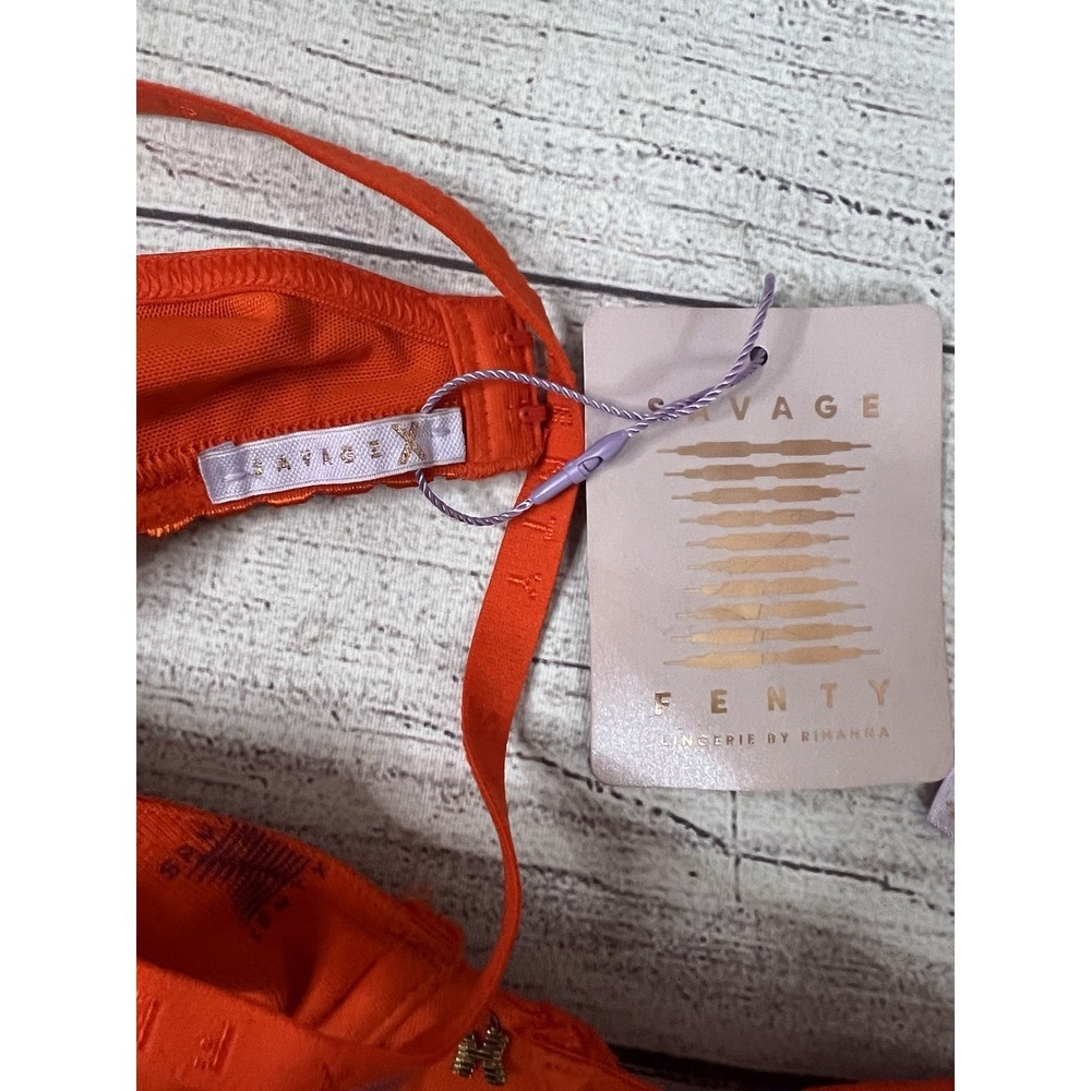 NWT Savage X Fenty Unlined Plunge Bra – Orange & Purple, Size 36A - Picture 4 of 8